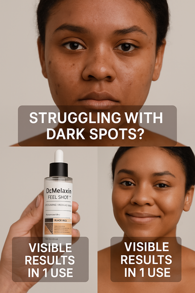 Dr. Melaxin Peel Shot – Twin Set (Black + White Rice Ampoule)