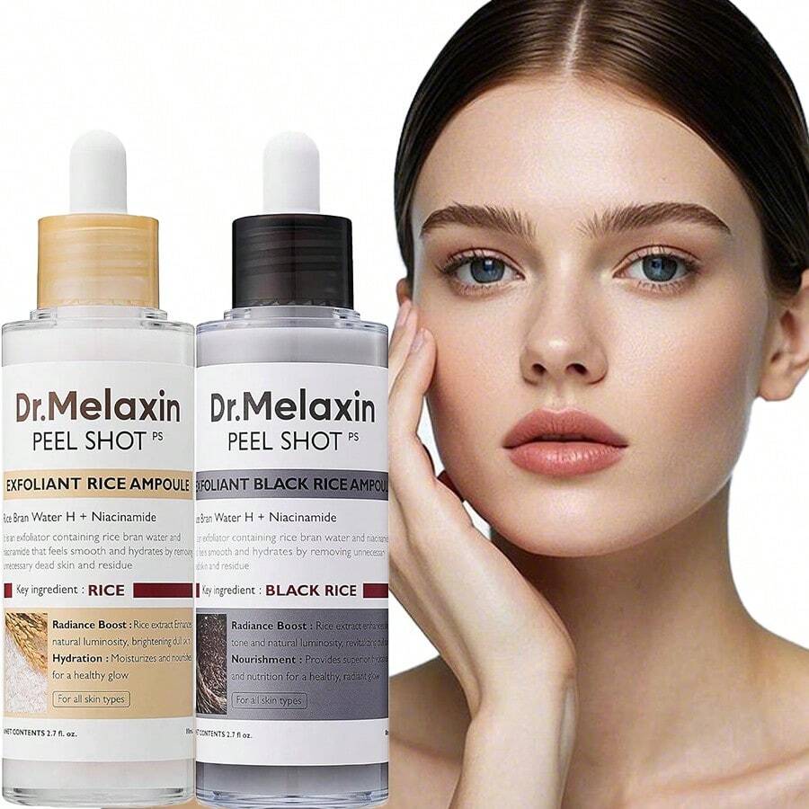 Dr. Melaxin Peel Shot – Twin Set (Black + White Rice Ampoule)